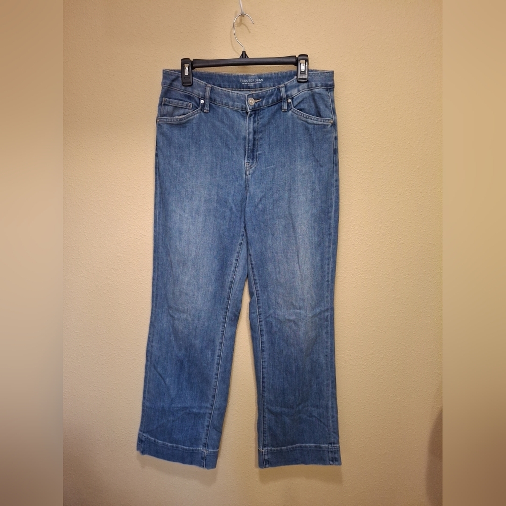 Chico's Trouser Jeans Womens 10R Wide Leg